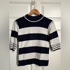 We The Free / Navy and White Striped Sweater / S